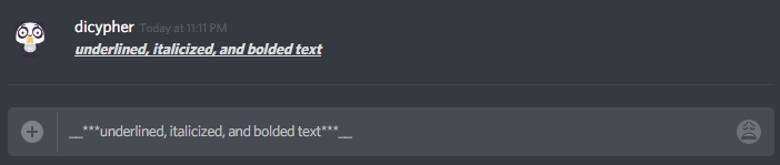 Discord Underlined, Italicized, and Bolded Text Formatting - WriteBots