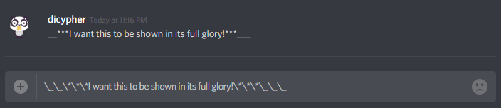 Discord Escape Character Formatting - Writebots