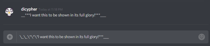 Discord Escape Character Formatting - Writebots
