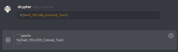 Yellow Colored Text Formatting in Discord - WriteBots