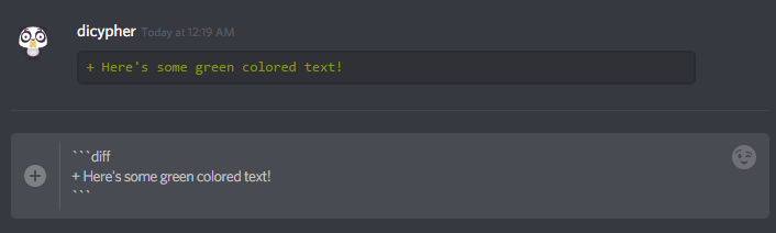 Light Green Colored Text Formatting in Discord - WriteBots