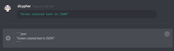 Green Colored Text Formatting in Discord