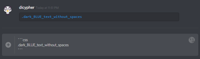 Discord Blue Colored Text Formatting - WriteBots