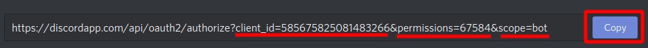 Discord Bot Authorization String (Client ID & Permissions)