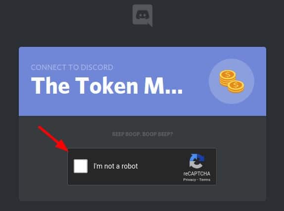 Discord Bot Captcha Message (not a robot)