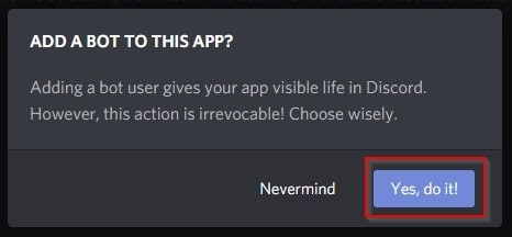 Discord Bot - Add Bot to This App Dialog