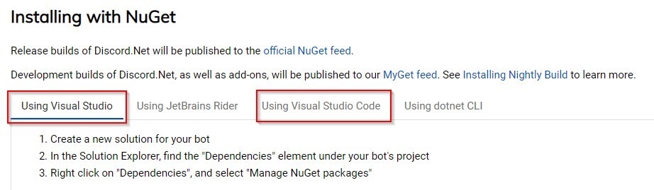 Discord Bot Installing with NuGet