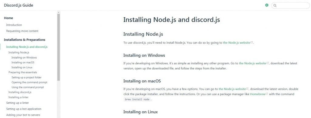 Installing Node.js and Discord.js