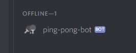 Ping Pong Bot Offline on Discord