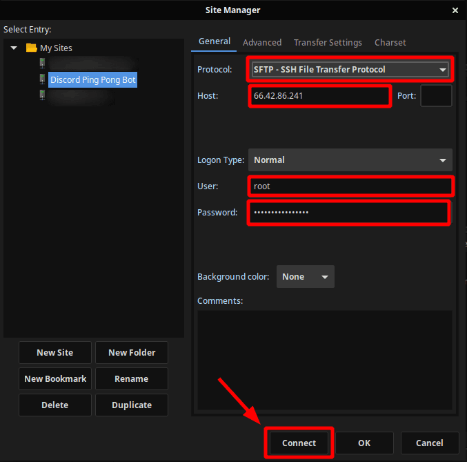 Vultr Vps Sftp Secure File Transfer Protocol Filezilla Connection - Site Manager Setup