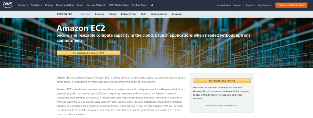 Amazon Web Services Ec2 (Elastic Compute Cloud) Homepage For Discord Bot Hosting